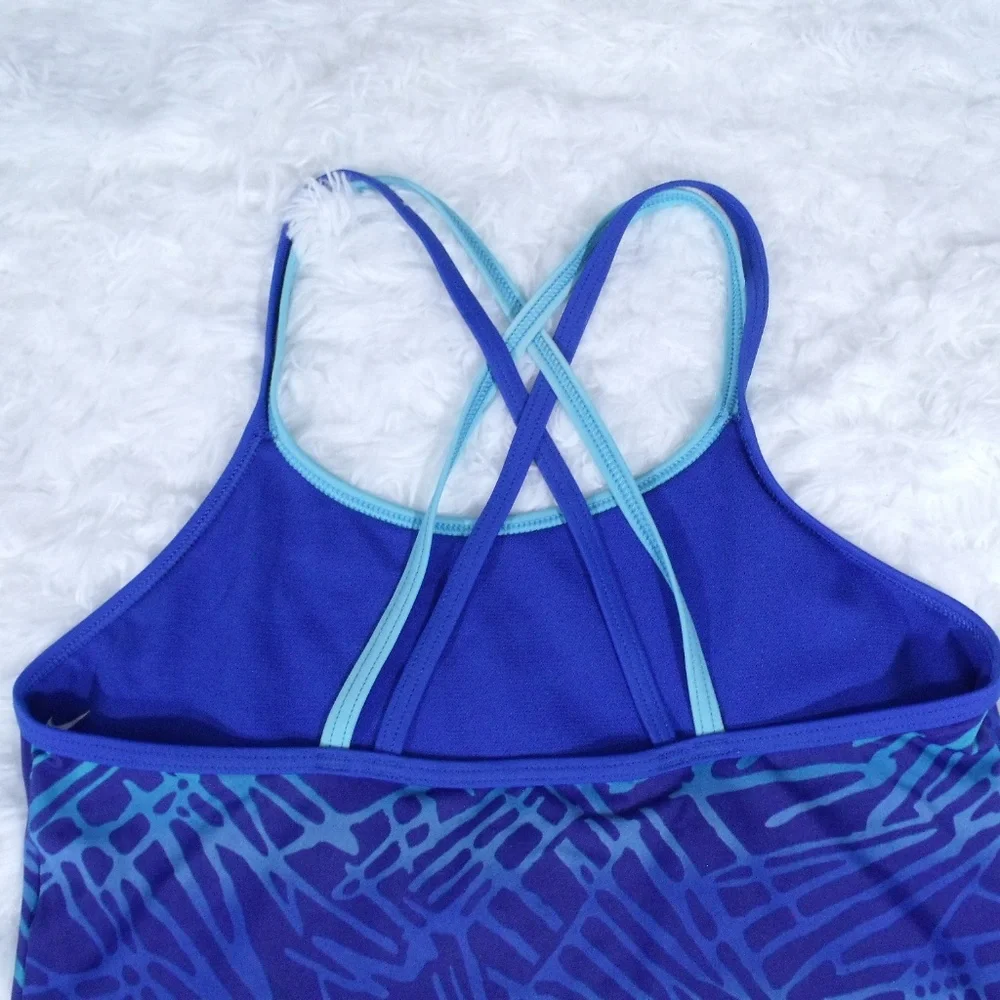 Nike Girls Blue Swim Top